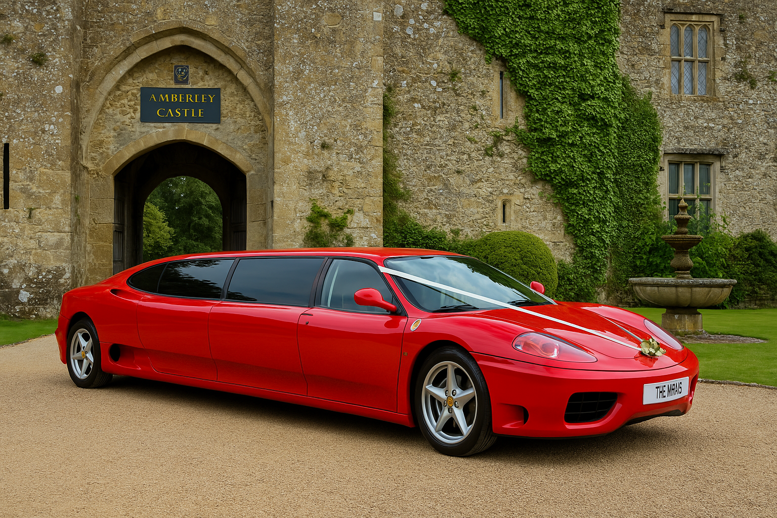 Ferrari Limo outside Amberley Castle