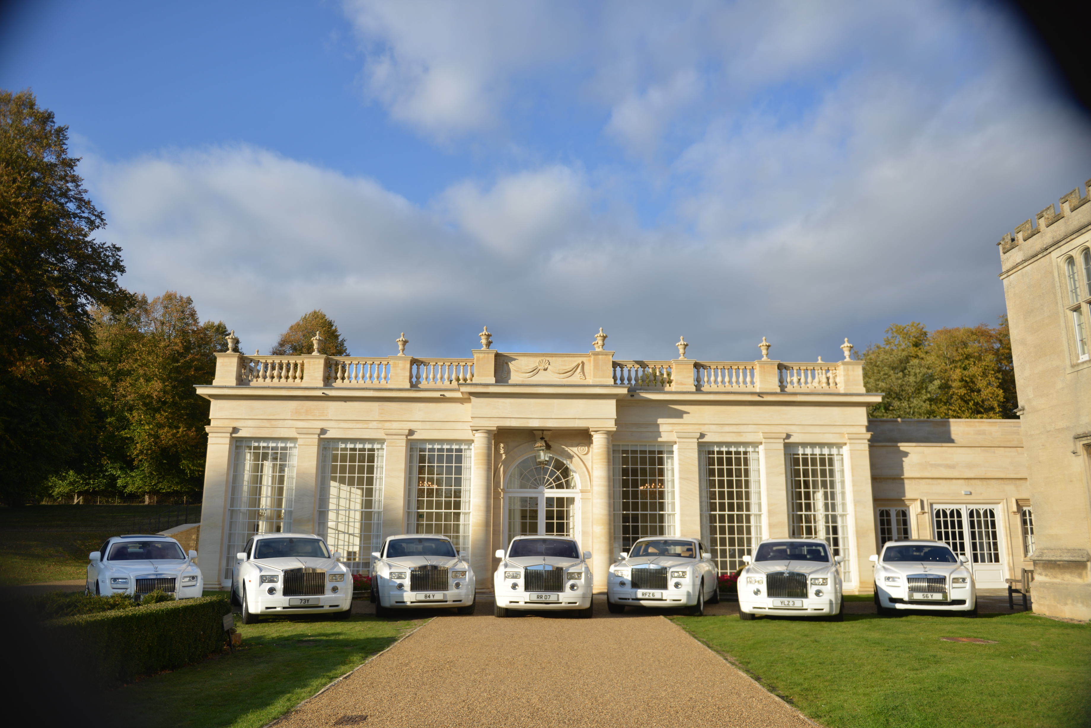 Rolls-Royce fleet outside of country house