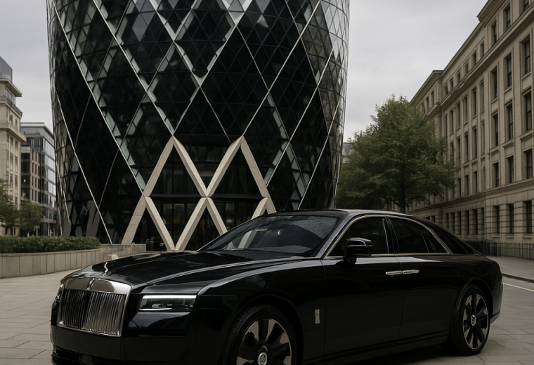 Rolls-Royce Spectre at the Gherkin