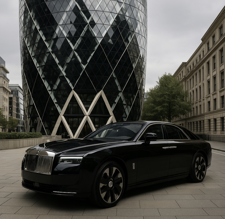 Rolls-Royce Spectre at the Gherkin